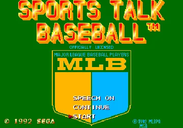 Sports Talk Baseball (USA) screen shot title